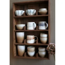 Chic Antique Grimaud Wandregal aus Recyclingholz mit Fächern, Becherregal