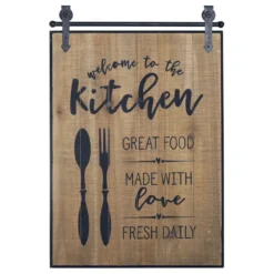 Chic Antique Holzschild Kitchen