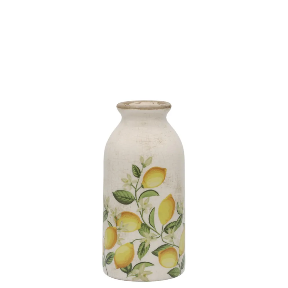 Chic Antique Keramikflasche Limone Blossom