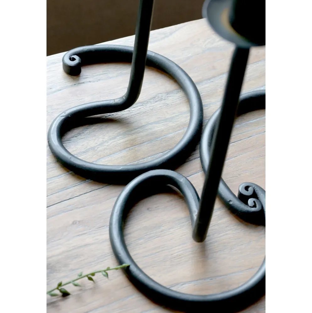 Chic Antique Kerzenständer antik schwarz aus Eisen