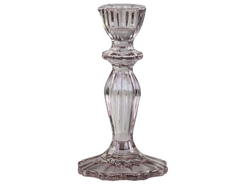 Chic Antique Kerzenständer aus Glas mit Spitzenkante