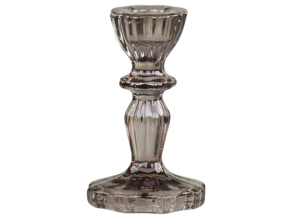 Chic Antique Kerzenständer aus Glas mit Spitzenkante