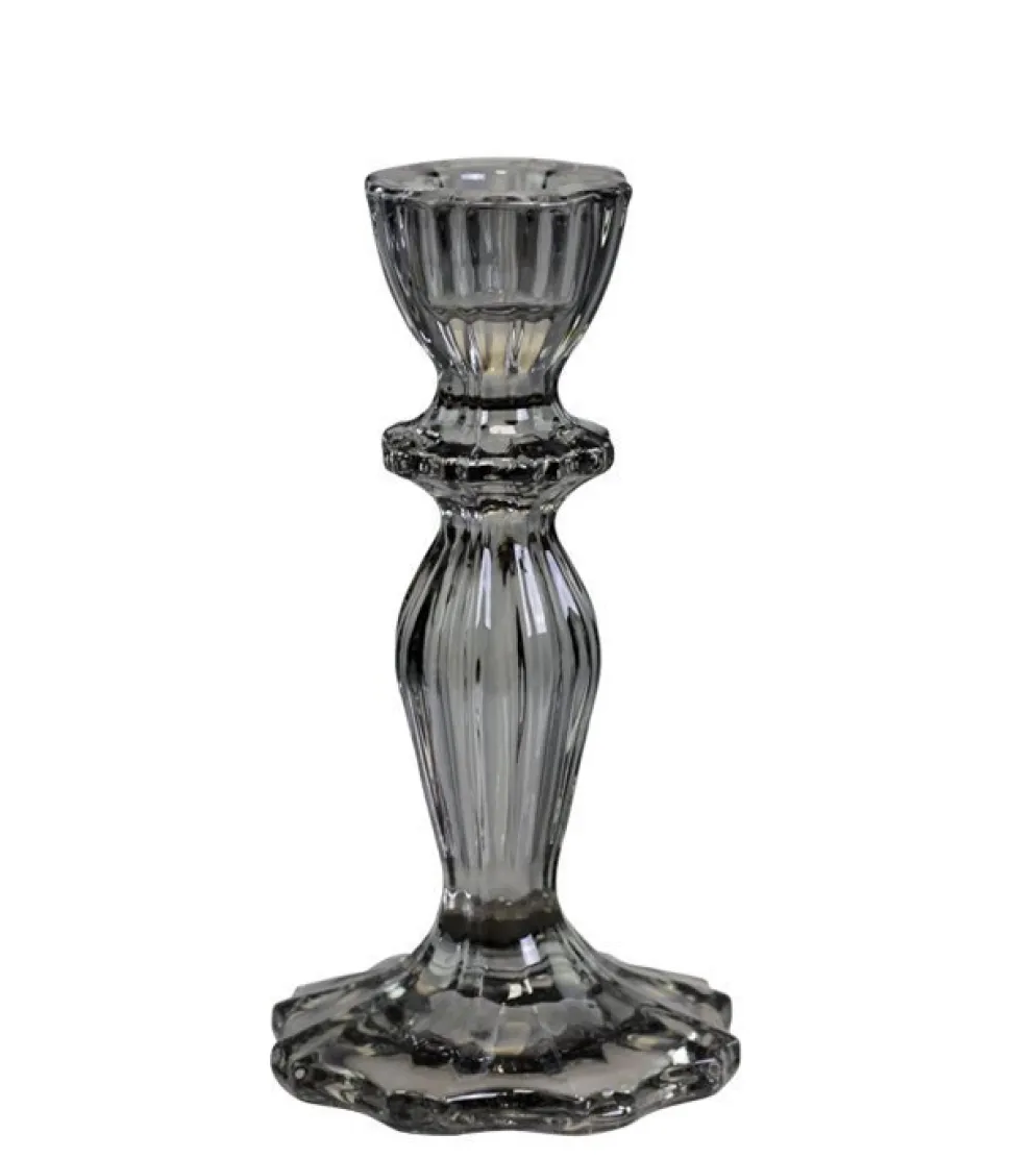 Chic Antique Kerzenständer aus Glas mit Spitzenkante