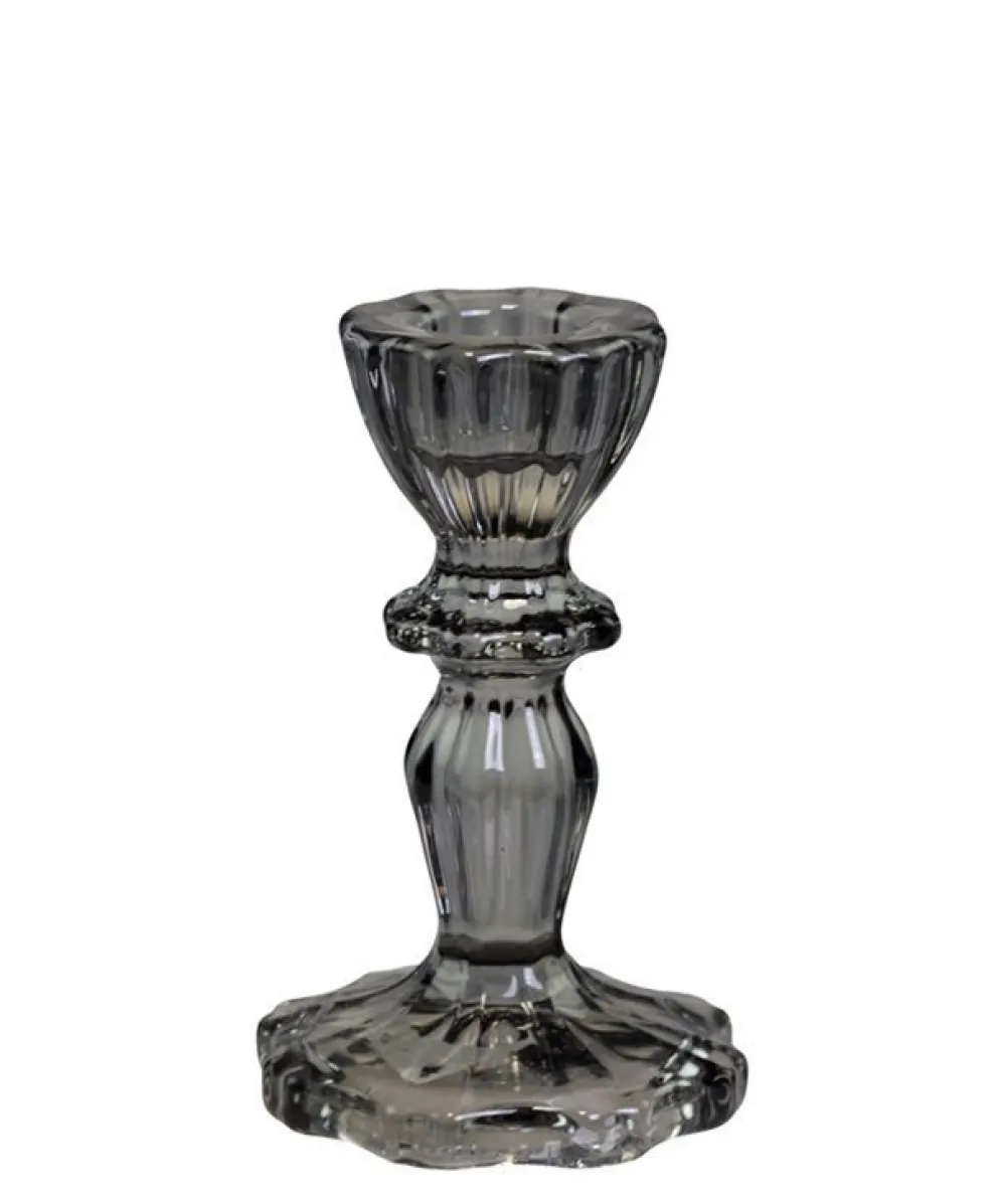 Chic Antique Kerzenständer aus Glas mit Spitzenkante
