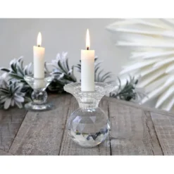 Chic Antique Kerzenständer aus Glas