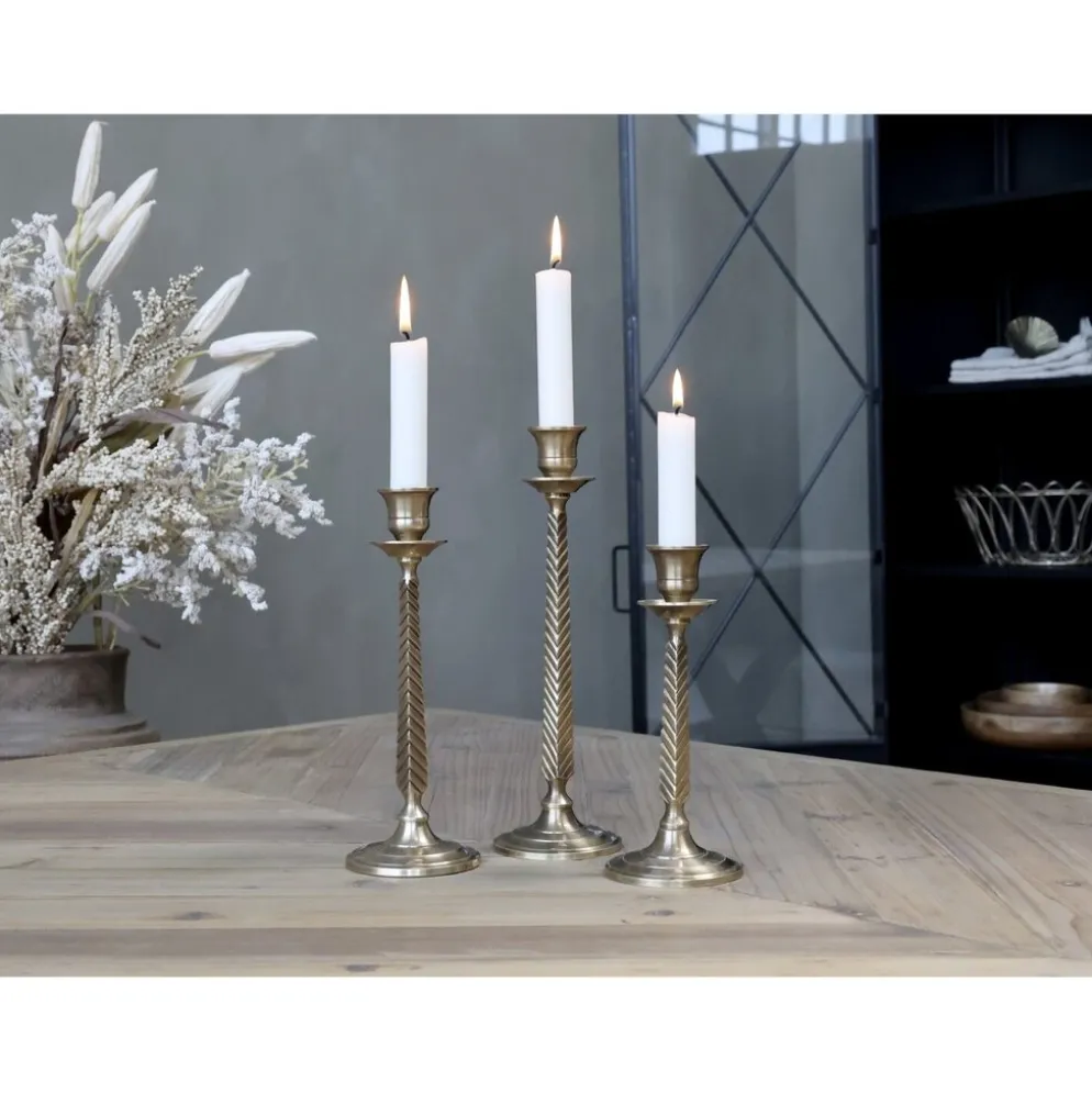 Chic Antique Kerzenständer für Stabkerze antique messing