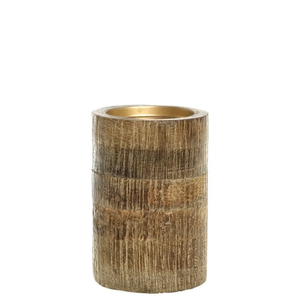 Chic Antique Kerzenständer für Stumpenkerze aus Mangoholz