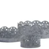 Chic Antique Kerzentablett mit Blumenkante 3er Set