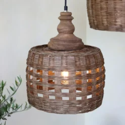 Chic Antique Lampe aus Rattangeflecht 2