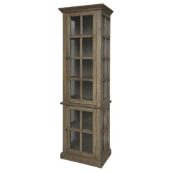 Chic Antique Landhaus Vitrinenschrank Marseille mit 2 Türen und Regalen