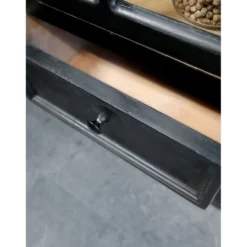 Chic Antique Landhaus Vitrinenschrank mit Glastüren und Schubladen