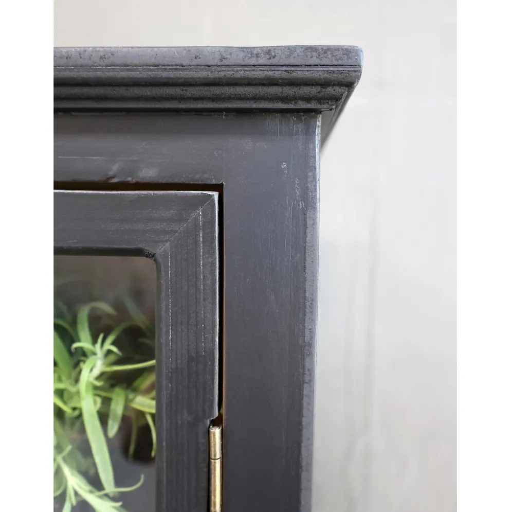 Chic Antique Landhaus Vitrinenschrank mit Glastüren und Schubladen