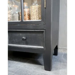 Chic Antique Landhaus Vitrinenschrank mit Glastüren und Schubladen