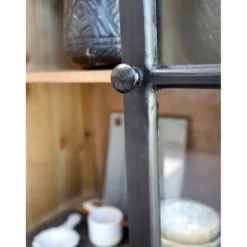 Chic Antique Landhaus Vitrinenschrank mit Glastüren und Schubladen