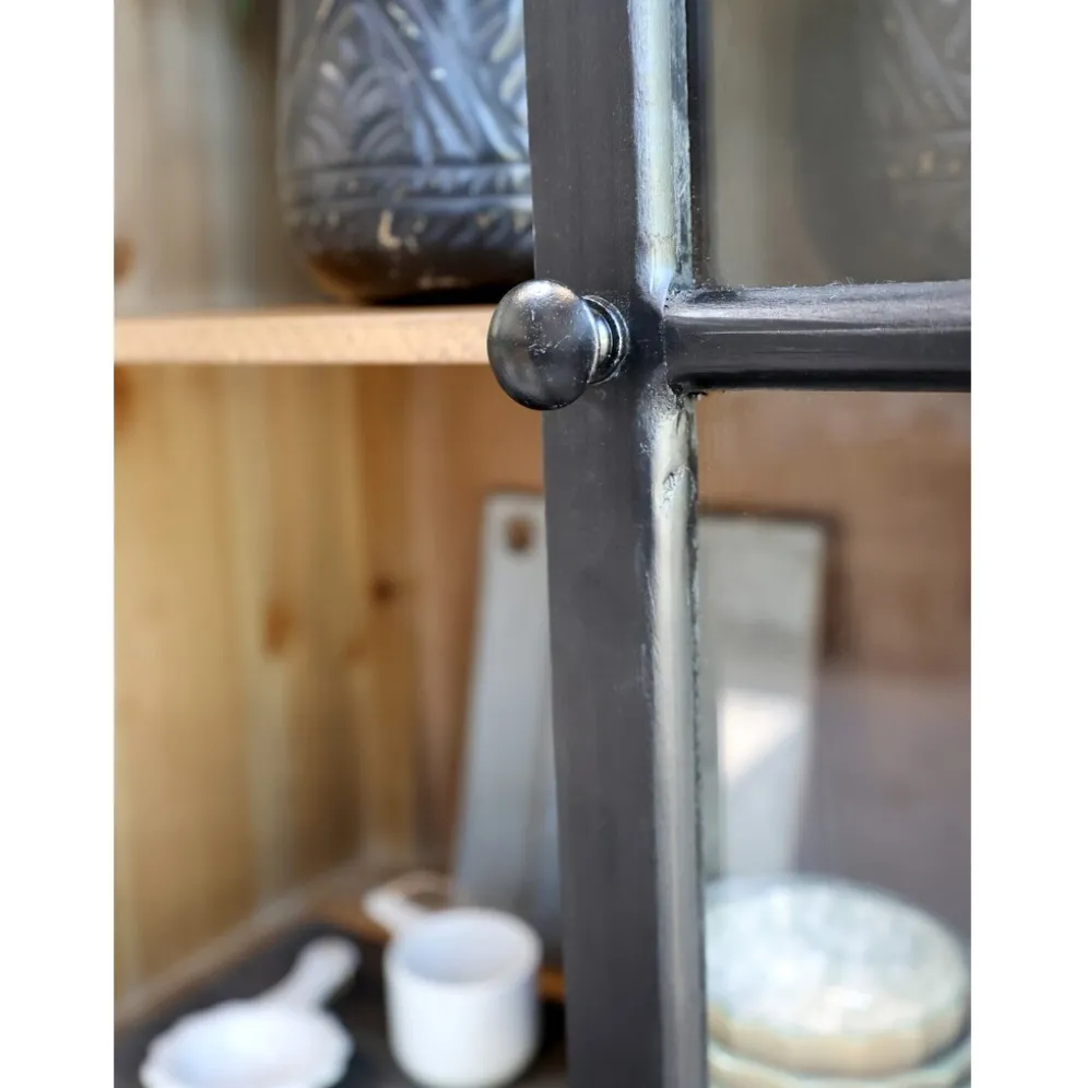 Chic Antique Landhaus Vitrinenschrank mit Glastüren und Schubladen