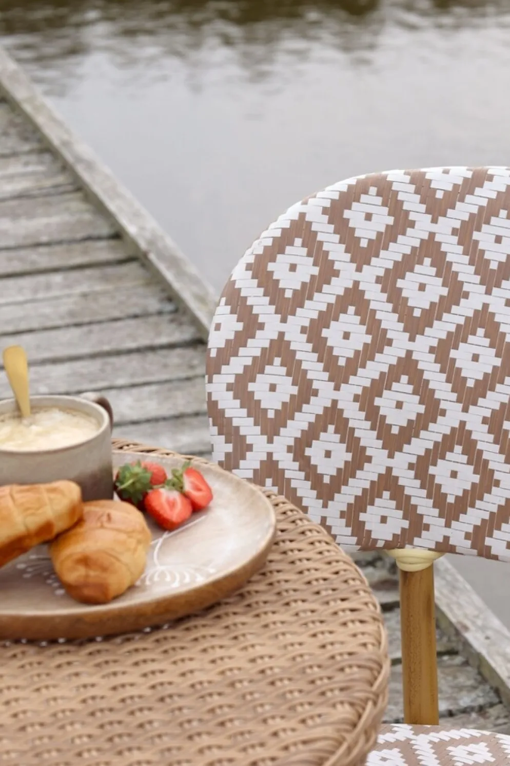 Chic Antique La Rochelle Bistrostuhl Geflochten | Skandinavische Gartenmöbel