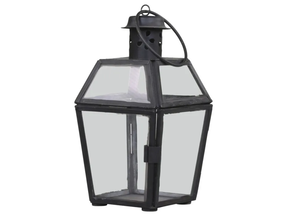 Chic Antique Laterne aus Eisen und Glas