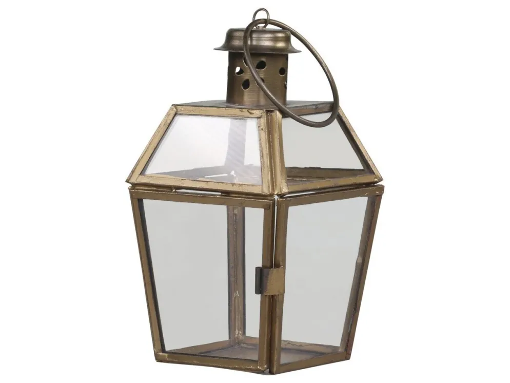 Chic Antique Laterne aus Eisen und Glas