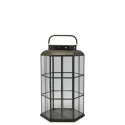 Chic Antique Laterne 6-eckig Antik Messing