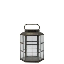 Chic Antique Laterne 6-eckig Antik Messing