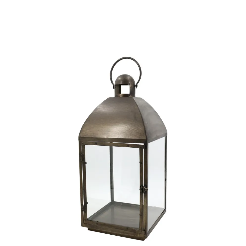 Chic Antique Laterne mit geschwungenem Dach Antik Messing