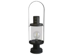 Chic Antique Laterne mit Glühbirne & Timer