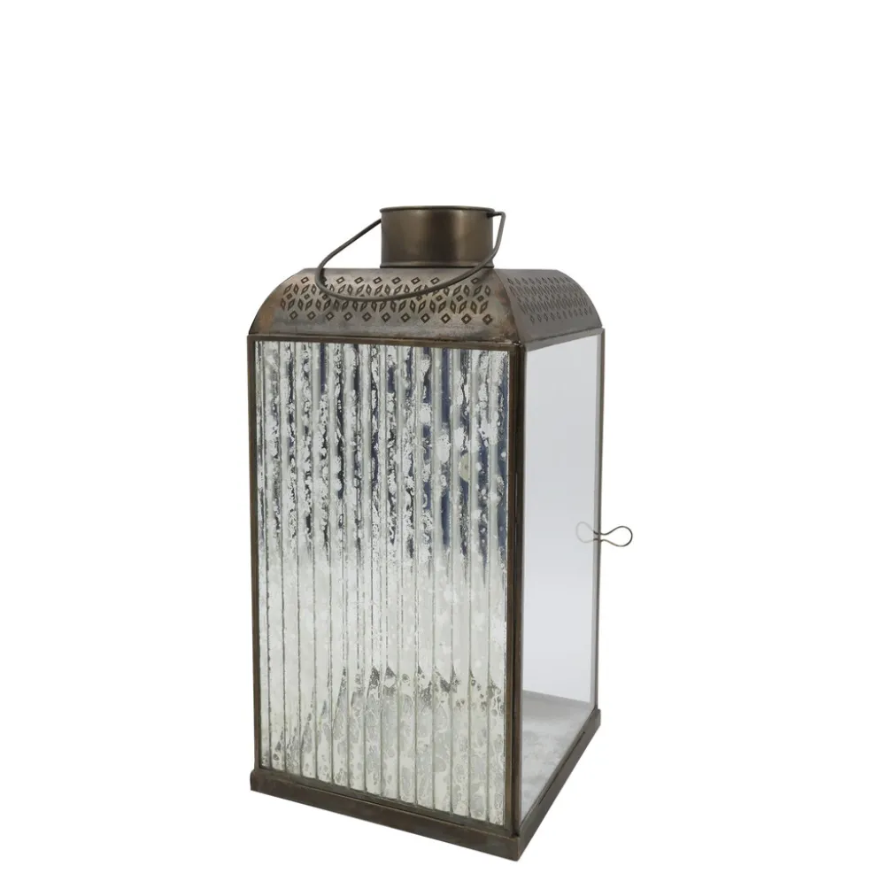 Chic Antique Laterne mit Spiegeldekor Antik Messing