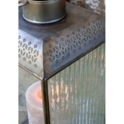 Chic Antique Laterne mit Spiegeldekor Antik Messing