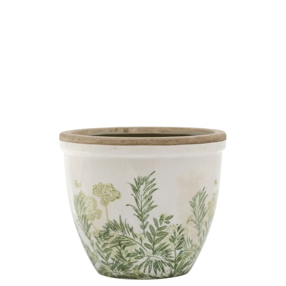 Chic Antique Laval Übertopf mit Blumendruck