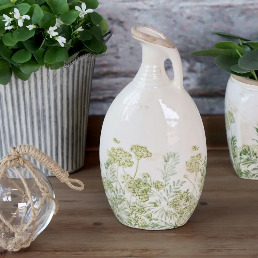 Chic Antique Laval Kanne aus Keramik im Brocante Stil