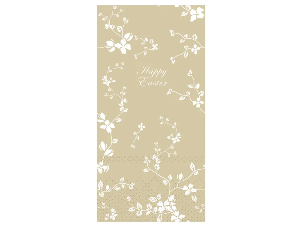 Chic Antique Längliche Serviette mit Blumen Happy Easter