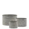 Chic Antique Metall Übertöpfe mit Muster im 3er Set
