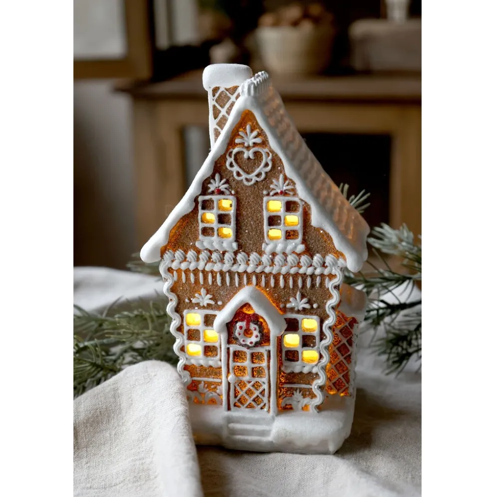 Chic Antique Noël Lebkuchenhaus mit LED
