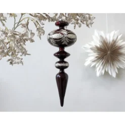 Chic Antique Ornament aus Glas mit Glitzer