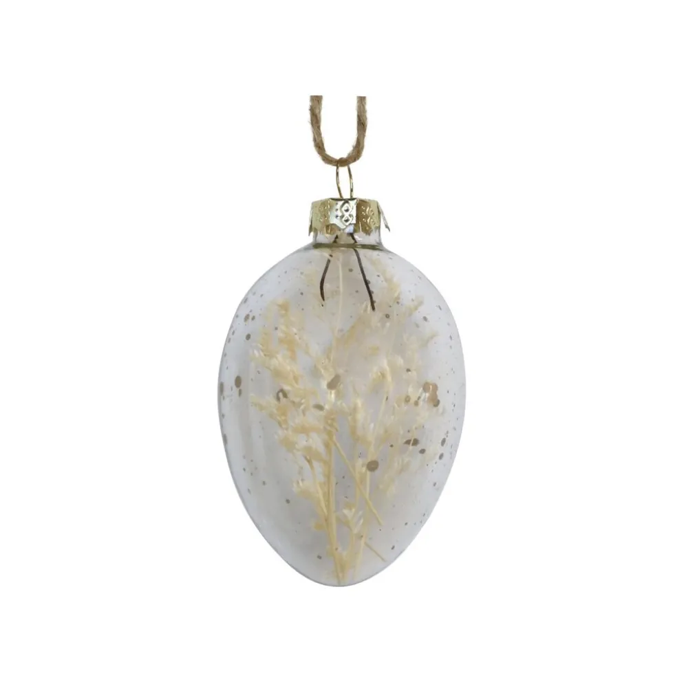 Chic Antique Osterei aus Glas mit Blumen