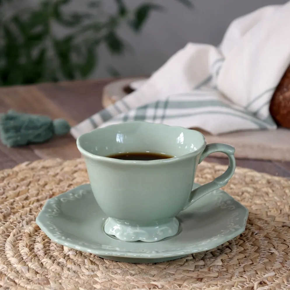 Chic Antique Provence Kaffeetasse mit Untertasse