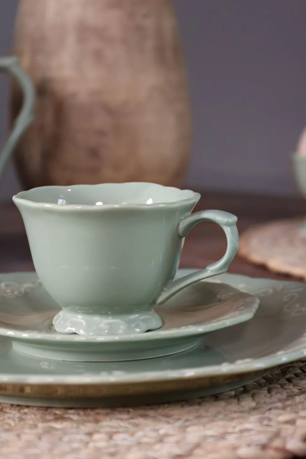 Chic Antique Provence Kaffeetasse mit Untertasse