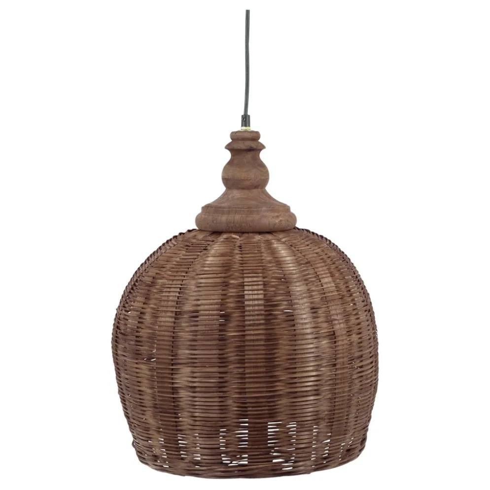 Chic Antique Rattan Hängelampe Ø 34 cm