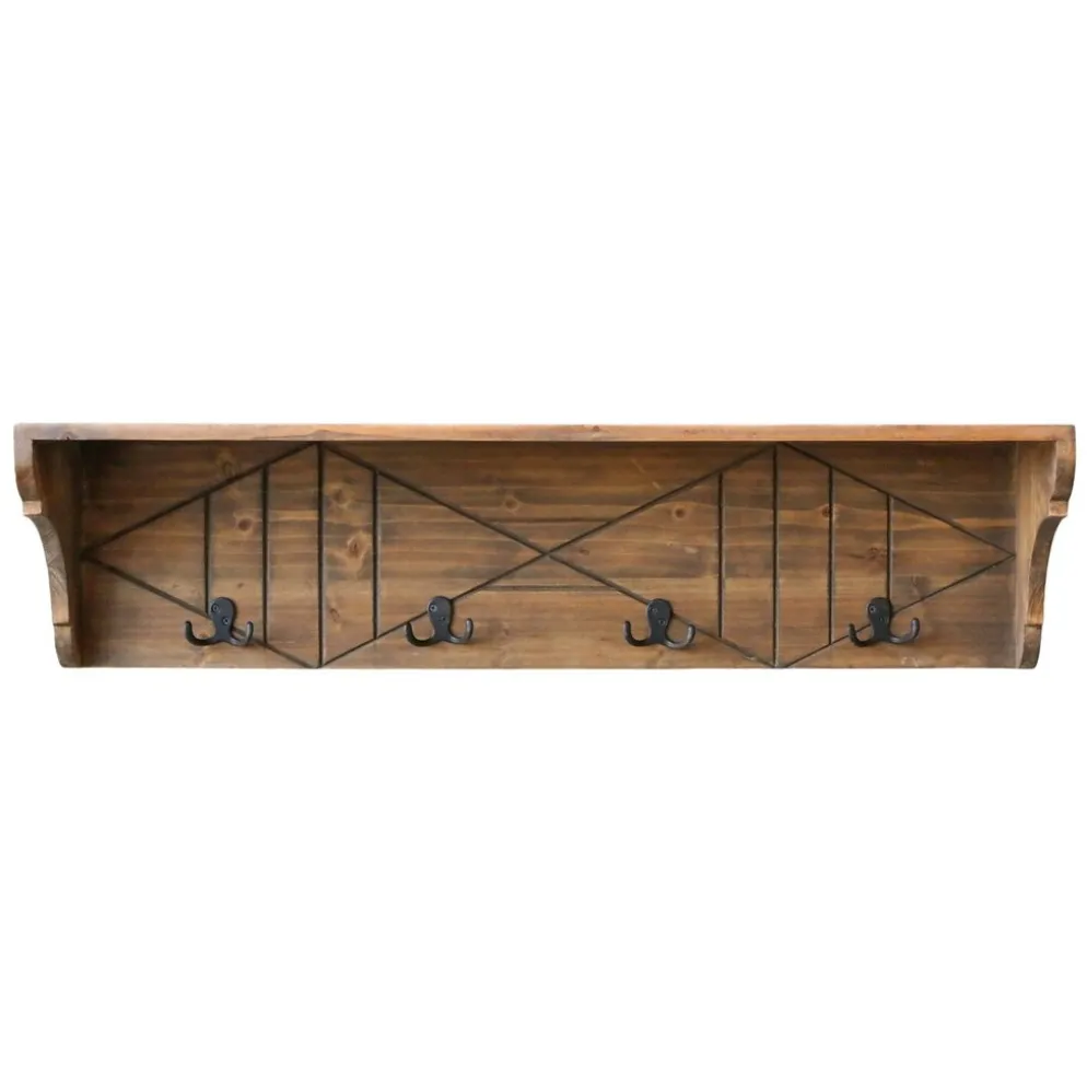Chic Antique Regalbrett mit 4 Haken