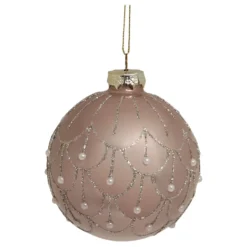 Chic Antique Rosa Weihnachtskugel aus Glas