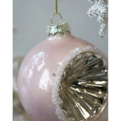 Chic Antique Rosa Weihnachtskugel aus Glas