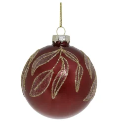 Chic Antique Rote Weihnachtskugel aus Glas