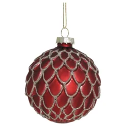 Chic Antique Rote Weihnachtskugel aus Glas