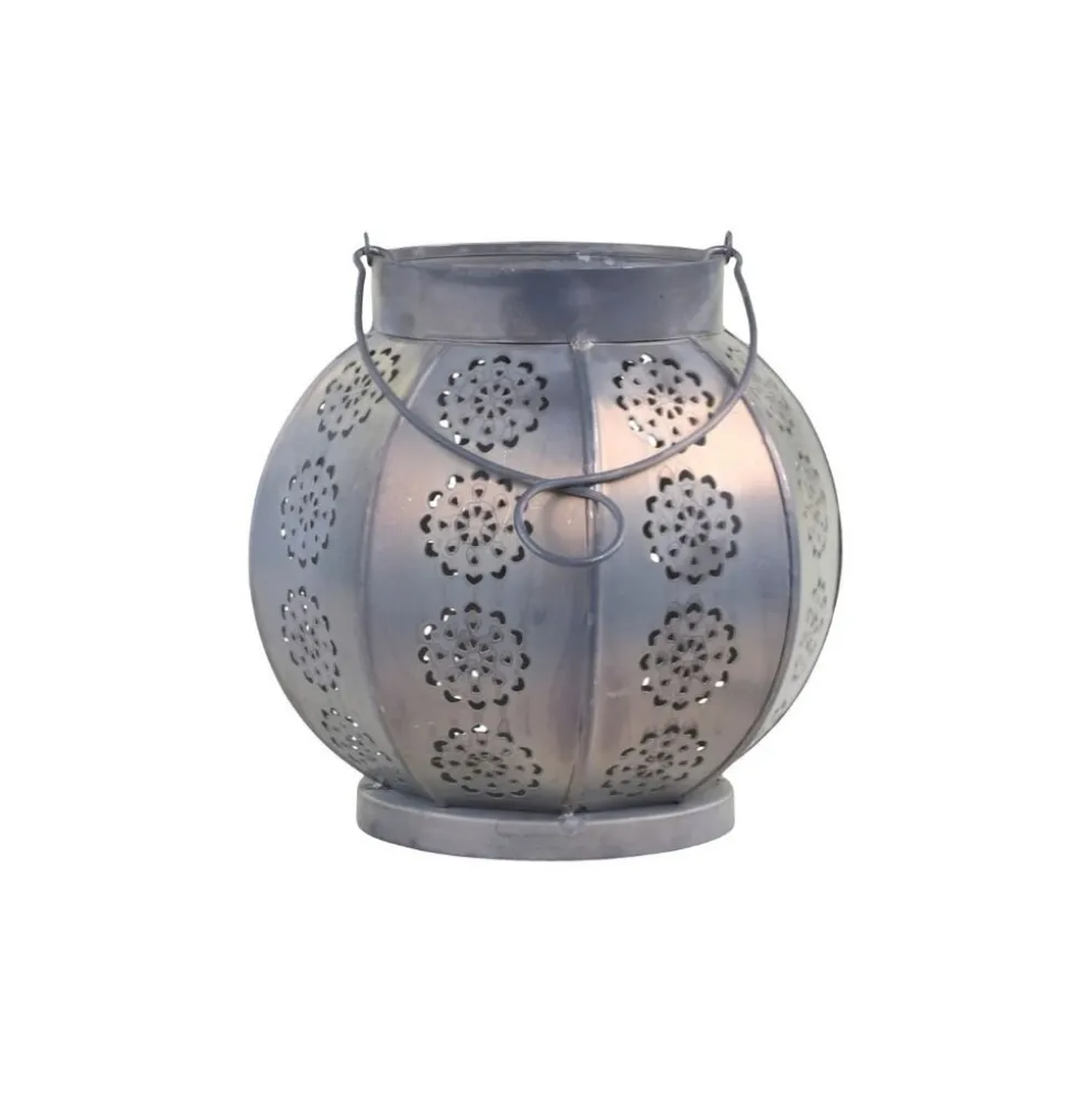 Chic Antique Runde Laterne mit Muster aus Eisen