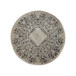Chic Antique Runder Teppich aus Jute mit Muster