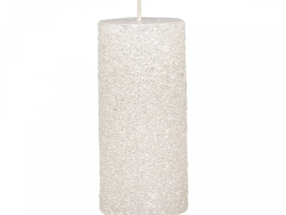Chic Antique Rustikale Stumpenkerze mit Glitzer