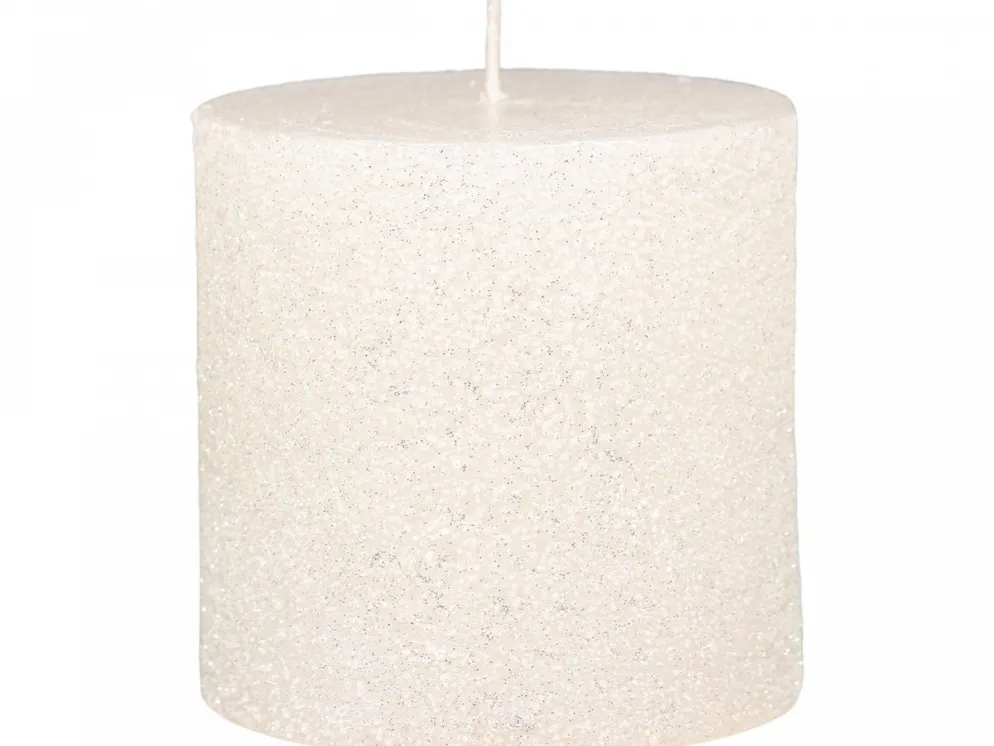 Chic Antique Rustikale Stumpenkerze mit Glitzer