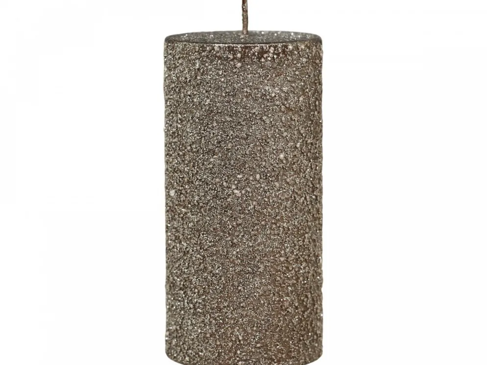 Chic Antique Rustikale Stumpenkerze mit Glitzer
