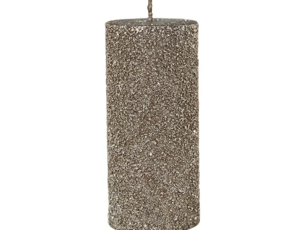Chic Antique Rustikale Stumpenkerze mit Glitzer
