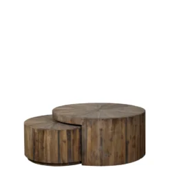 Chic Antique Sofatisch Set aus recyceltem Tannenholz